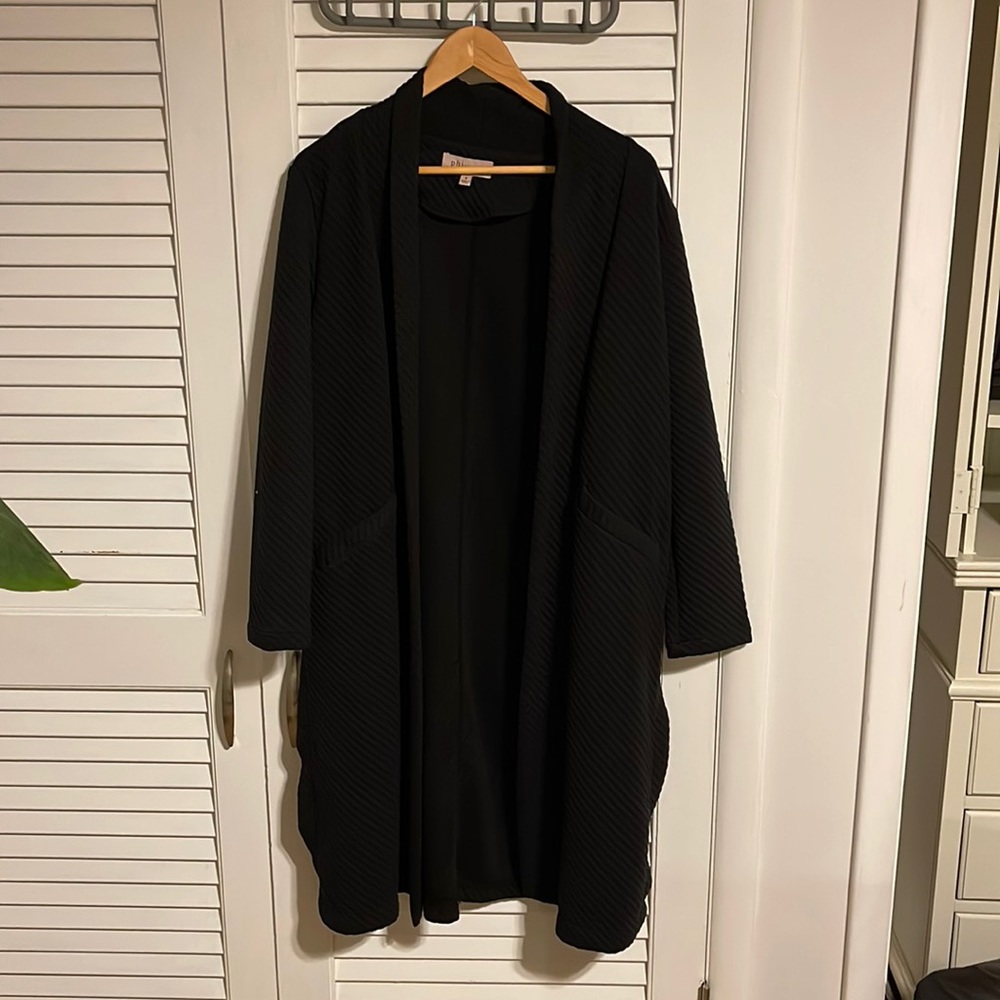 Women’s small black cotton overcoat